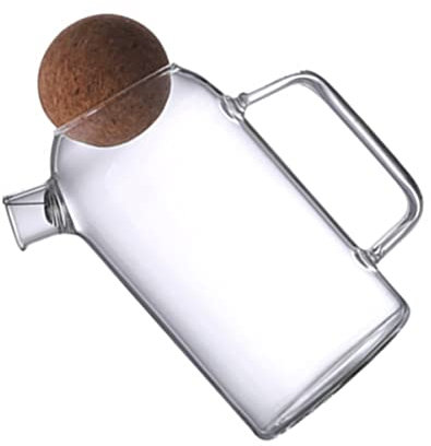 MOTHNUR 1pieza Jarra De Vidrio Templado Tapa De Corcho Para Infusiones Tetera Para Hogar y Oficina Para Té y Bebidas Frías