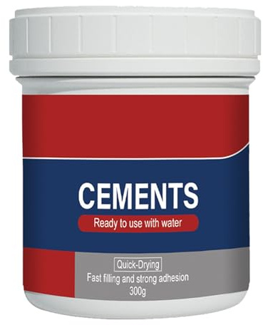 GkgWuxf 300g Rapid Setting Cement, Cement Ready Mixed For Outdoor Use, Water Penetration Resistant Cement Cracks Repair, Crack Filler & Floor Repair Cement Quick Dry, Versatile Cement Filler & Sealant