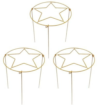 F Fityle Lot de 3 Supports de Plantes en métal pour hortensias, rosiers, pothos, lys, pivoines, Plantes grimpantes, Doré
