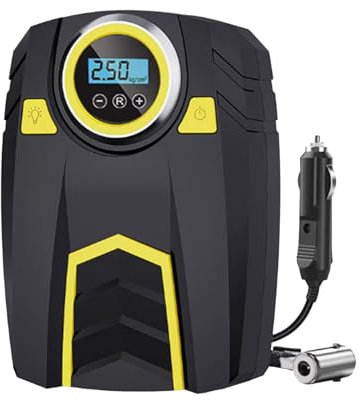Compresor de neumáticos portátil - Bomba de aire eléctrica con iluminación nocturna | Accesorios multifunción compactos para coches, motos, pelotas, juguetes y hogar
