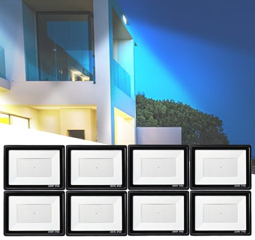 Vdhfgso Proiettori a LED Commerciali da 200 W, Lampada da Parete cablata for Esterni Super Luminosa da 14000 LM, Durata di 50000 Ore for stadi, Magazzini, Cortili(200w)