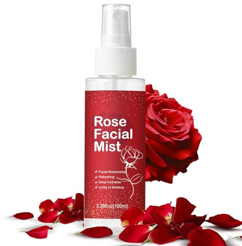 Spray all'acqua di rose, idratante per il viso, idratante, riduce le linee sottili, aumenta la produzione di collagene e lenisce la pelle, tonico per il viso, ringiovanisce e chiarisce il