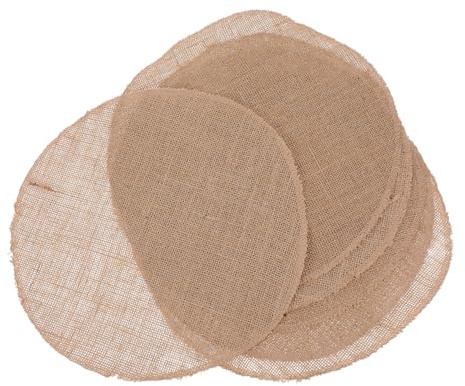 Amosfun 6 Pezzi Tovagliette Rotonde in Juta Rustica Antiscivolo Sottopiatto Lavabile per Tavolo da Pranzo Decorazioni Vintage per Feste e Matrimonio in Stile Country