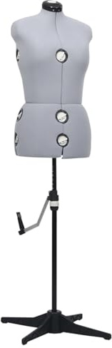 Vopese Verstellbare Schneiderpuppe M/40-46, Grau & Schwarz, Polyester/ABS, Montage erforderlich Model288486
