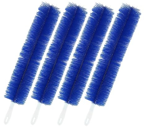 Beatifufu 4pcs Bendable Fan Dusting Brushes with Hard Bristles Long Handles for Electric Fans and Blinds Steel Nylon Construction Flexible Design for Efficient Dust Removal and Versatile