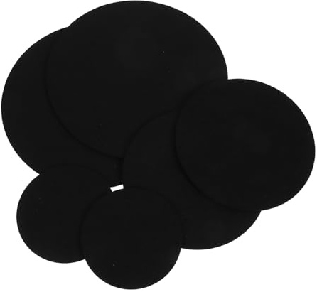 POPETPOP 6 pièces Lot de Dessous de Ronds Feutre Absorbant Double Face Tapis de Table Décoratif et Protecteur pour Boissons et Plantes Utilisables Intérieur et Extérieur Noir