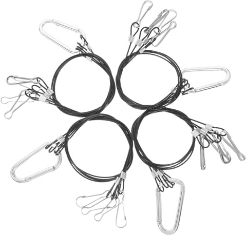 TOKIDNY 4 Pezzi Ganci in Corda per Cestini di Piante in Acciaio Inox 20X500Mm Supporto Sospeso per Lampade da Coltivazione e Illuminazione Acquario Adatto per Uso Interno ed Esterno