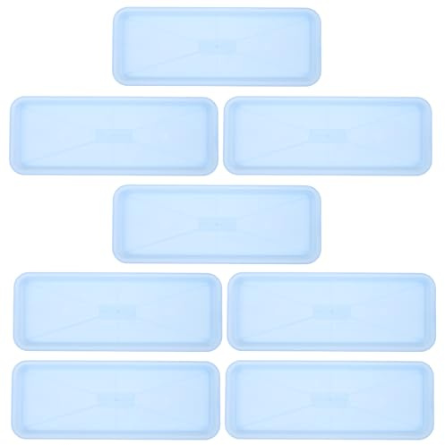 BIUDECO 8 Pezzi Set 8 Pezzi Sottovasi Rettangolari in Plastica Robusta 40x15 Cm, Vassoio Raccogli Acqua per Vasi da Fiori, Accessorio per Piante da Interno ed Esterno, Resistente a Crepe