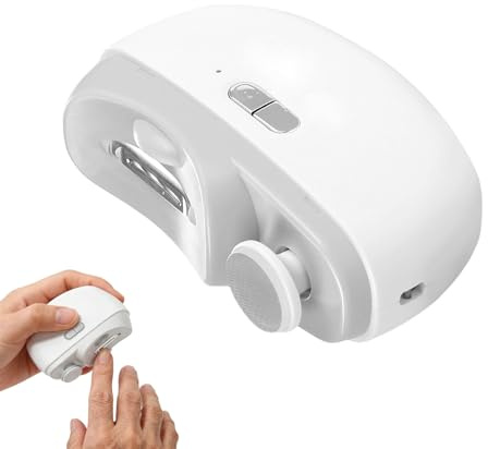 Smerigliatrice elettrica per unghie, lucidatrice automatica ricaricabile, 8,5 x 6,7 x 3,3 cm, con luce LED, dispositivo di blocco di sicurezza, strumento per toelettatura con uso domestico, accessorio