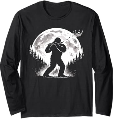 Bigfoot Flötenspieler Flötenlehrer Kammermusik Langarmshirt