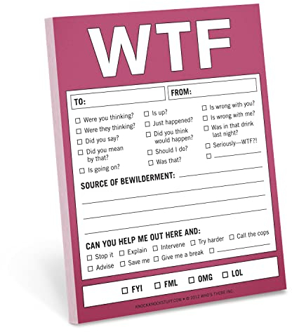 Knock Notizblock WTF WTF