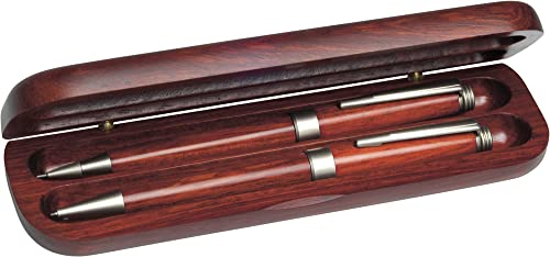 Kugelschreiber Rosenholz Schreibgeräte 2 Sück Holz Etui Schreibset Druckbleistift Holzkugelschreiber