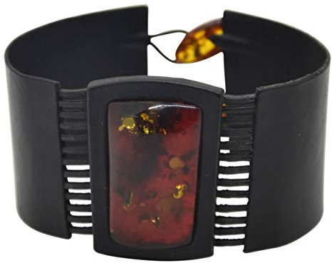 ROTES NATURBERNSTEIN ARMBAND LEDER