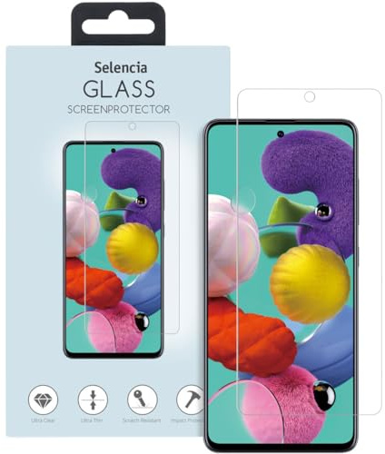 SELENCIA kompatibel mit Samsung Galaxy A51 Screenprotector – Schutzfolie aus gehärtetem 9H Glas – Displayschutz folie [Ultradrünn, Kristallklar & Kratzfest]