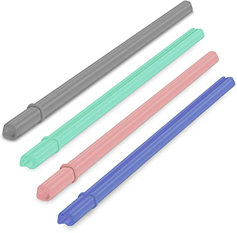 Reusable Silicone Straws Openable Design, BPA Free, Easy Cleaning No Cleaning Brush and Easy to Carry, Hot and Cold Compatible (4 Colors)