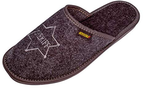 APREGGIO Pantoufles Homme Feutre – Chaussons Hiver Confortables pour Intérieur – Noir – 42