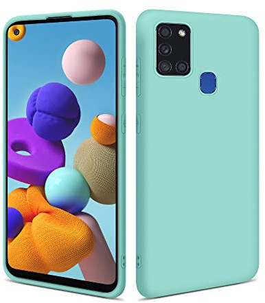HSP Türkise Hülle kompatibel mit Samsung Galaxy A21s | Premium TPU Silikon Case | Kratzfest Stoßfest | Matte Oberfläche | Passgenaue, weiche, Ultra dünne Schutzhülle