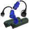 IntuiFlex CEE Adapter Schuko Kabel Stecker Kupplung Schutzbox Set - Camping Zubehör Boot Wohnmobil Wohnwagen Garten - Gummikabel H07RN-F 3x2,5mm² 230V 16A Camping Adapter Strom blau Stromkabel