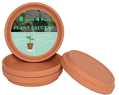 Vensovo 4er-Pack 20 cm Terrakotta-Untersetzer für 17,8-20 cm Töpfe