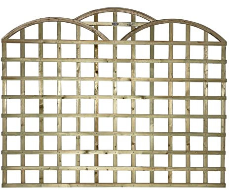 Triple Dome 6x4ft (W: 6ft x H: 4ft) Traditional Art Deco Style Cloud-Topped Pressure-Treated Trellis Panel 100-120mm Squares Fence Topper/Wall Art Width 1828mm x Height: 1460mm
