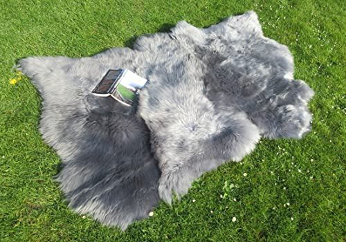 Felltrade Alfombra de piel de oveja, ecológica, color gris, 120 x 150 cm (3 unidades)