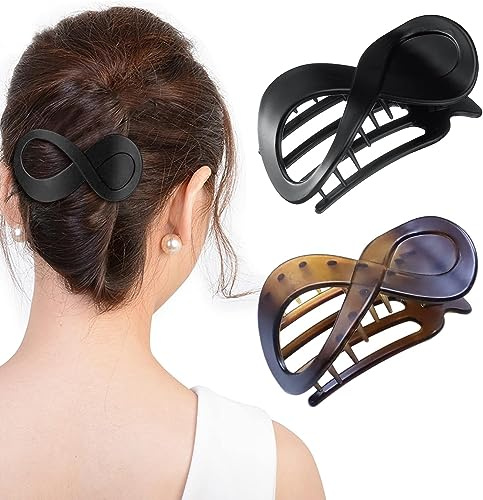 Kavya Hårklämma Stor Hair Clips Hårklämmor Tjockt Hår Hårspännen Vuxen Franska Claw Clip Retro Hårsmycke Hårprodukter för Flickor Kvinnor(Matt)