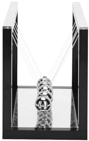 Newton Cradle Balance Balls, Classic Newton Pendulum Swing Ball Decoration Craft Children Toy Gift, Educational Science Tool with Mirror for Living Room And Office (Black)