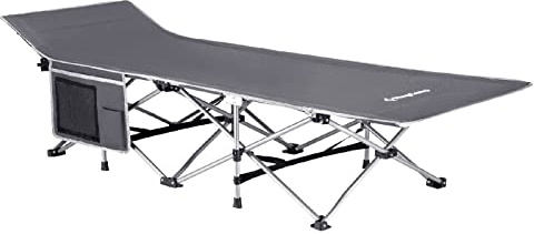 KingCamp Feldbett XL Outdoor Camping Liege Klappbett Gäste Bett Stahl 190x67 cm Silver/Slate Grey