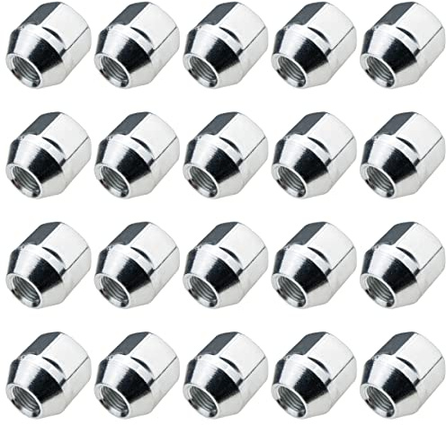 20x Hjulmuttrar M12x1,5 Konisk Krage Öppen 25mm Förzinkade för Aluminiumfälgar Stålfälgar SW21