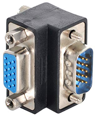 CY Adattatore di estensione VGA SVGA maschio a femmina ad angolo di 90 gradi per monitor proiettore