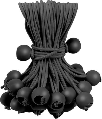 Skytened 60PCS 9inch Ball Bungee Cords, Heavy Duty Outdoor Bungee Cord with Balls, Tarp Tie Down Bungee Balls for Shelter, Camping, Cargo,Tent Poles UV Resistant（Ball Size 1 inch）