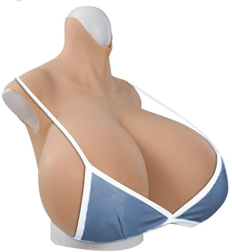 HUANQIN Brustprothese Künstliche Brust Silikonbrüste Brustprothese Baumwolle Gefüllt I Cup, Crossdresser Brüste Brustformen Falsche, Künstliche Falsche Bruste Silikon Brüste Brustprothese, Elfenbein