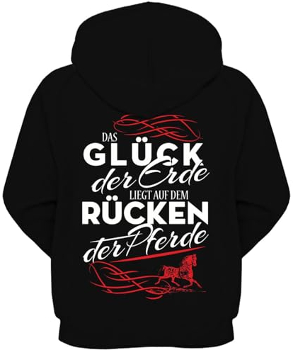 Spaß Kostet Mädchen Kapuzenjacke Pferde Sprüche Das Glück dieser Erde motive spruch kinder