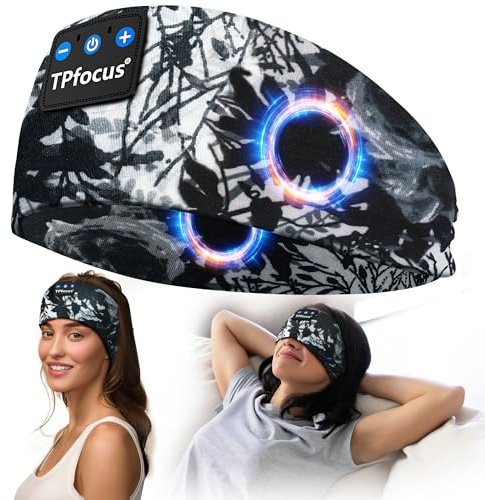 TPfocus Hörlurar för sömn Bluetooth 5.2 Gåva Man & Kvinna,Sleep Headphones Hörlurar Trådlöst Sportband Uppladdningsbart Bluetooth Sova för Running (BAND-SMH-TD-ES)