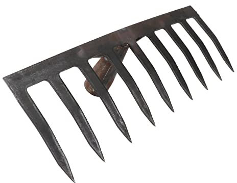 Didiseaon 1pièce Râteau De Jardin Agricole à Dents Outil De Jardinage pour Aérer Et Mélanger Le Sol pour Cultiver Et Entretenir Le Gazon Foncé