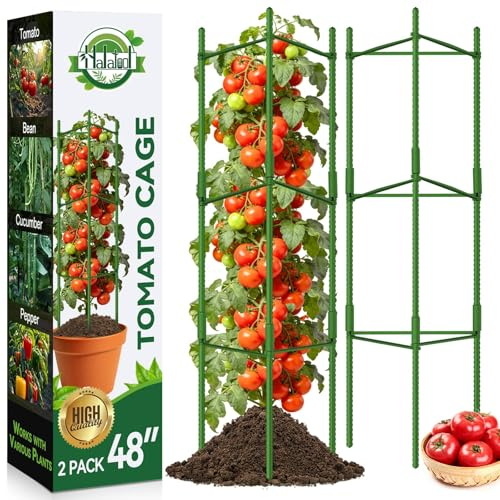 Tomaten Rankhilfe 2 Stück,120cm Verstellbarer Tomatenturm für Gurken