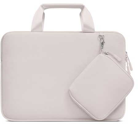 MOSISO 15 Pollici Custodia Borsa, Porta PC Laptop Compatibile con MacBook | 15 pollici Custodia Borsa per M5 M4 M3 M2 2026-2023, Borsa Computer Neoprene Maniglia&Borse Piccola Staccabile Grigio Roccia