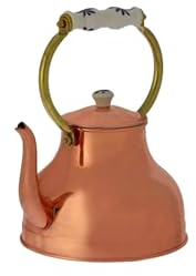 ich-zapfe.de Bouilloire en cuivre, Theiere cuivre - avec Anse en Porcelaine, 1,5L