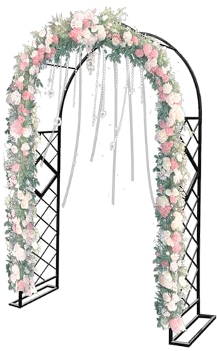 Witterungsbeständiger Gartenbogen Robuste Rosenbogen für Weihnachten Pergola Torbogen mit Basis für Reben Rasendekoration und Geburtstagsfeiern(140x230cm/4.6x7.5ft)