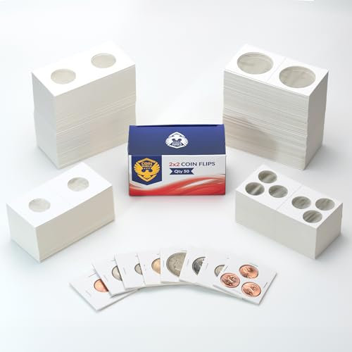 800 verschiedene 2 x 2 Premium-Karton-Münzhalter, Papierklappe, alle Größen, gemischt
