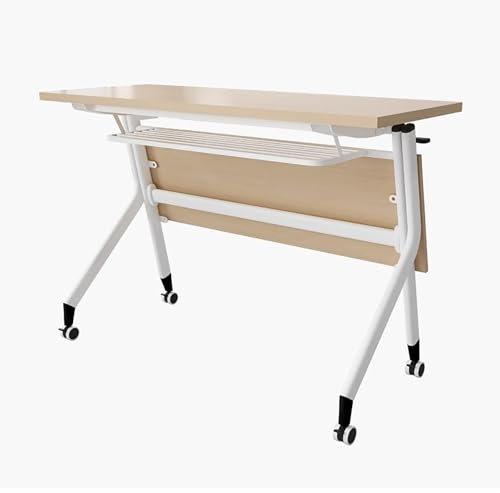 Klappbarer Konferenztisch Mit Lagerregal, Klappbarer Schreibtisch Auf Rollen, Klappbarer Mobiler Schulungstisch, Klappbarer Konferenztisch, Besprechungs-Seminartisch, Klappbare Konferenztische(160*60*