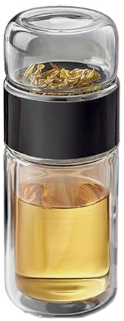 Tee Ei Flasche - 280/350/420 Ml Doppelschichtige Isolierte Teeflasche Mit Sieb | Teeflasche Aus Glas Mit Sieb | Tee Und Wasser Trenn Teeflasche | Reisebecher Für Heißen/kalten Tee, Für Zuhause, Reisen