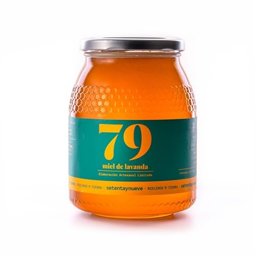 79 Setentaynueve - Miel de Lavanda Natural Cruda | Origen: Tiedra, Valladolid | Aroma Floral con Toque de Manzanilla | Antiséptico y Contra Resfriados (1000gr)