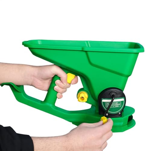 Green Farm Sämaschine | Handkurbel Sämaschine | Grassamenspender | Hofsämaschine | Handdüngerstreuer | Tragbarer Broadcast-Streuer | Rasen-Handstreuer | Düngerstreuer für Gras Fe