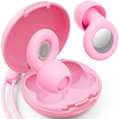 Upgraded Ear Plugs for Sleep Noise Cancelling - Klearlook Reusable&Washable Ultra Soft Silicone Earplugs for Hearing Protection, 45dB Noise Reduction Earbuds, 8 Ear Tips XS, S, M, L,Carrying Case,Pink