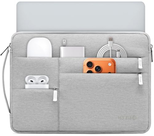 HYZUO 17-17,3 Zoll Laptoptasche Hülle Aktentasche, Hellgrau | für 17 17,3 HP/Dell/Lenovo/ASUS/Acer/LG/MSI Gaming Laptop/Razer Blade 17/18, Notizbuch Schutzhülle für Männer Frauen