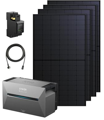 Anker SOLIX 3 Pro Solarbank+4×500W Solarpanels+Smart Meter | 4 MPPT 3600W, auf bis zu 16kWh erweiterbar, mit Anker Intelligence, Plug&Play (ohne Verlängerungskabel für Solarpanels)