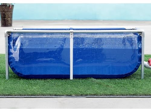 DECAKE Großer Aquarium-Poolteich, Zuchtbecken für Koi/Goldfische im Hinterhof – PVC-Leinwand mit Stahlrahmen, klares Sichtfenster, einfache Montage (Farbe: Blau, Größe: 150 x 100 x 61 cm)
