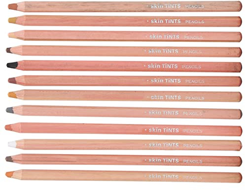 Ensemble de Portraits de Crayons Pastel - Outil Dessin au Charbon Bois Professionnel pour les Débutants et les Artistes Avancés, et