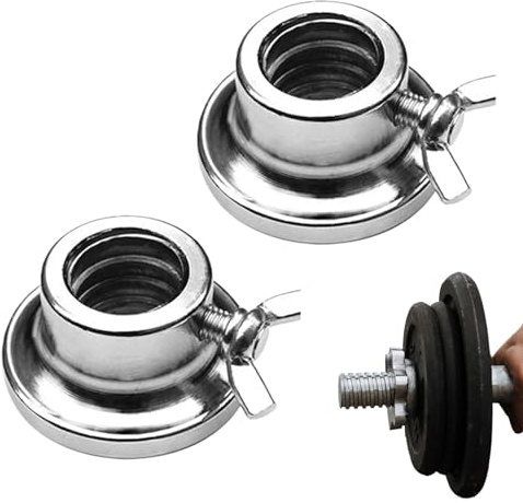 Dumbbell Weights - Bar Clamps, 1 Cast Iron Scroll Clips for Cards Lifting with M, Belly Length, 2 Weight Locks with Nut H